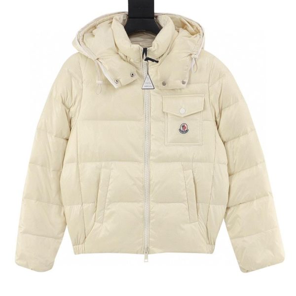 designer,replica,clothing,fake,1:1,lv,luxury,high quality Moncler Andro Collection Short Logo Hooded Long-Sleeved Down Jacket (90CE)