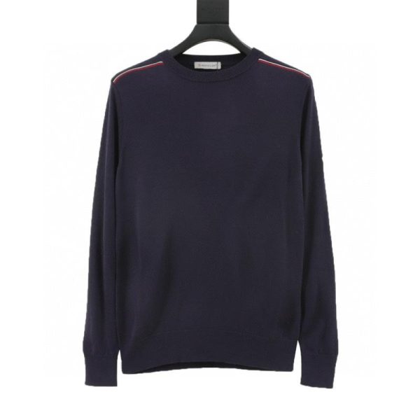designer,replica,clothing,fake,1:1,lv,luxury,high quality Moncler Striped Shoulder Silk Knit Sweater (6E51)
