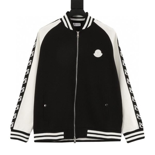 designer,replica,clothing,fake,1:1,lv,luxury,high quality Moncler color-blocked embroidered logo webbing suit with zip-up jacket (14AB)