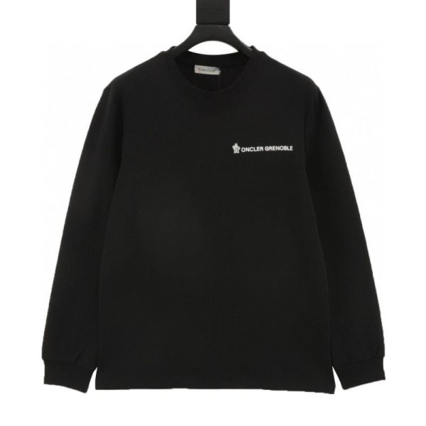 designer,replica,clothing,fake,1:1,lv,luxury,high quality Moncler minimalist long-sleeved T-shirt with lettering on the chest and hem (4A76)