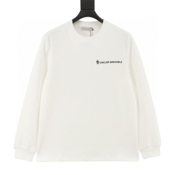 designer,replica,clothing,fake,1:1,lv,luxury,high quality Moncler minimalist long-sleeved T-shirt with lettering on the chest and hem (E26C)