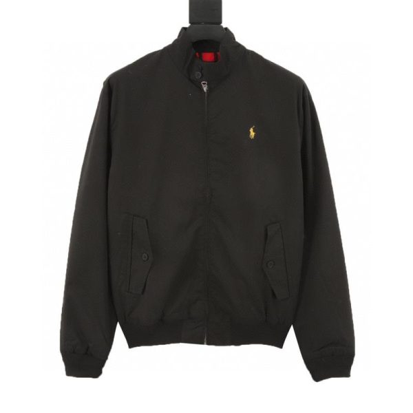 designer,replica,clothing,fake,1:1,lv,luxury,high quality Ralph Lauren Spring/Summer Solid Color Embroidered Logo Zip-Up Jacket Men’s Black Ralph Lauren Harrington Old Money Style Zip-Up Jacket (4396)