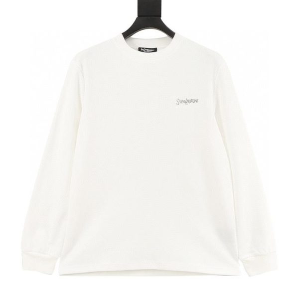 designer,replica,clothing,fake,1:1,lv,luxury,high quality SAINT LAURENT long-sleeved T-shirt with embroidered logo on the chest (54A7)