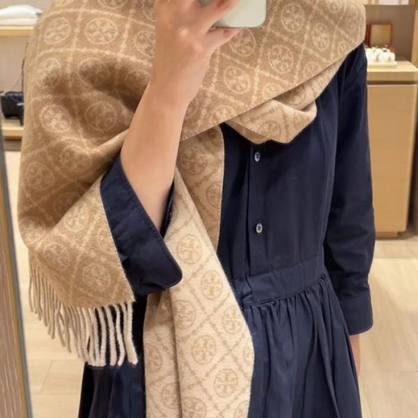 designer,replica,clothing,fake,1:1,lv,luxury,high quality TORY BURCH T MONOGRAM Jacquard Large Long Scarf (LMGLU)