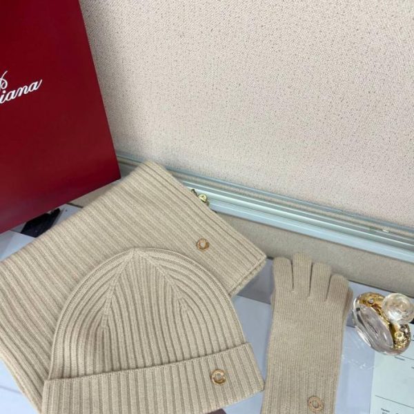 designer,replica,clothing,fake,1:1,lv,luxury,high quality Loro Piana Cashmere Knitted Set with Tapered Trim, 100% Cashmere Hat (JN6KW)