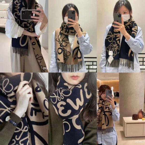 designer,replica,clothing,fake,1:1,lv,luxury,high quality Loewe Letter Graffiti Scarf, Unisex (46YH4)