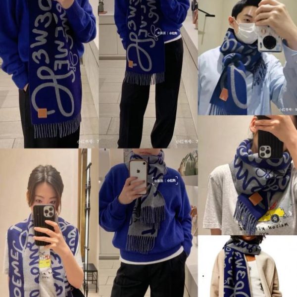designer,replica,clothing,fake,1:1,lv,luxury,high quality Loewe Letter Graffiti Scarf, Unisex (OY3HQ)