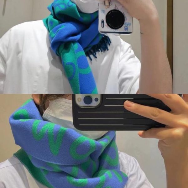 designer,replica,clothing,fake,1:1,lv,luxury,high quality Loewe Letter Graffiti Scarf, Unisex (R3WY9)