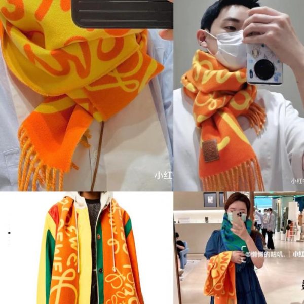 designer,replica,clothing,fake,1:1,lv,luxury,high quality Loewe Letter Graffiti Scarf, Unisex (TS2JV)