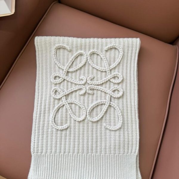 designer,replica,clothing,fake,1:1,lv,luxury,high quality Apricot Grey LOEWE Autumn/Winter Knitted Scarf (QQ23V)
