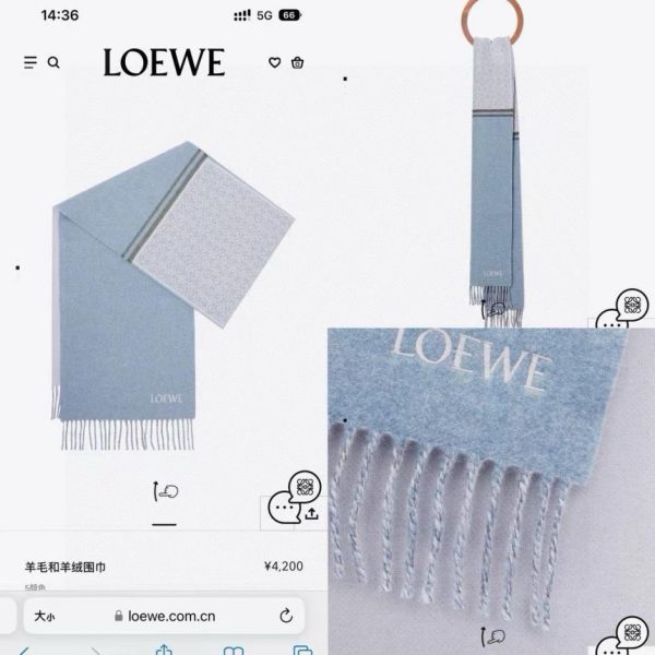 designer,replica,clothing,fake,1:1,lv,luxury,high quality LOEWE New Cashmere and Wool Blend Jacquard Scarf (1BLVZ)