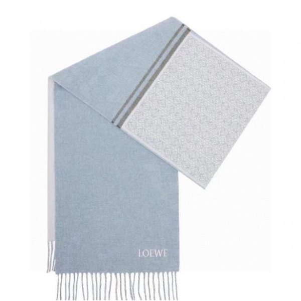 designer,replica,clothing,fake,1:1,lv,luxury,high quality LOEWE Reversible Scarf, Double-sided Wool and Cashmere Blend Scarf, Full Coverage Jacquard, Anagram Tassel Edge (S1GX5)