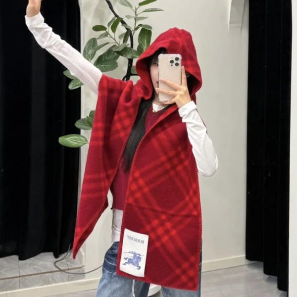 designer,replica,clothing,fake,1:1,lv,luxury,high quality Burberry cashmere and wool blend scarf (with hood) (G343M)