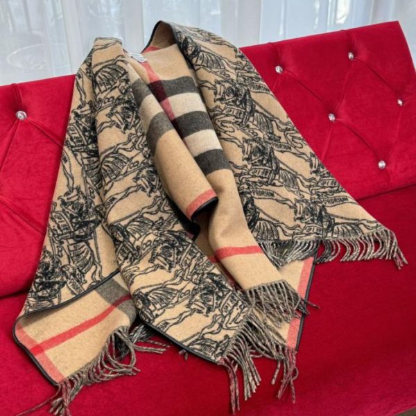 designer,replica,clothing,fake,1:1,lv,luxury,high quality Classic Beige Burberry Reversible Equestrian Cape (DVMZX)