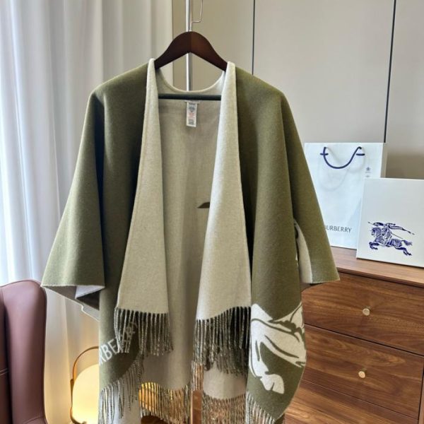 designer,replica,clothing,fake,1:1,lv,luxury,high quality Olive Green Burberry Equestrian Cashmere Blend Shawl (57N03)