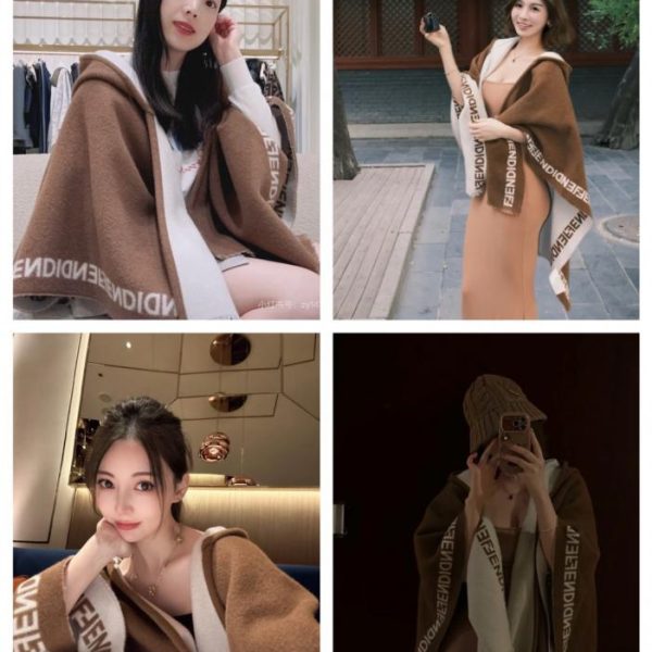 designer,replica,clothing,fake,1:1,lv,luxury,high quality Fendi hooded cape (0S9JY)
