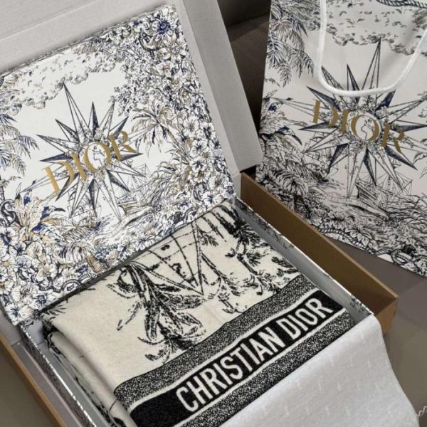designer,replica,clothing,fake,1:1,lv,luxury,high quality Black and white Dior 【Global Starry Night Travel】shawl (YQ7S8)