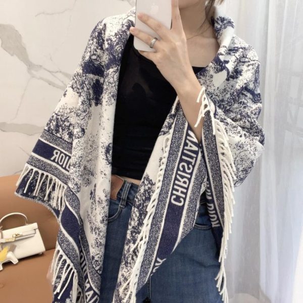 designer,replica,clothing,fake,1:1,lv,luxury,high quality [Animal] DIOR CD Jacquard Logo Print Large Square Scarf, Shawl, Blanket (3-in-1) (Q1I8F)
