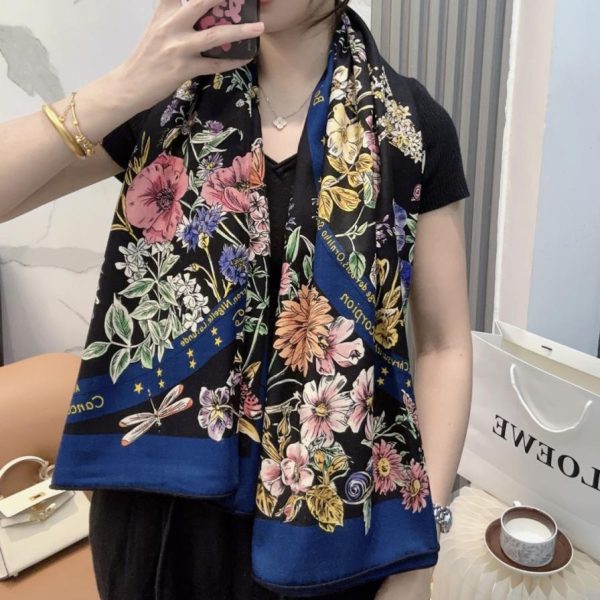 designer,replica,clothing,fake,1:1,lv,luxury,high quality Dior silk scarf, 140cm, made of pure silk and cashmere (mulberry silk + cashmere).