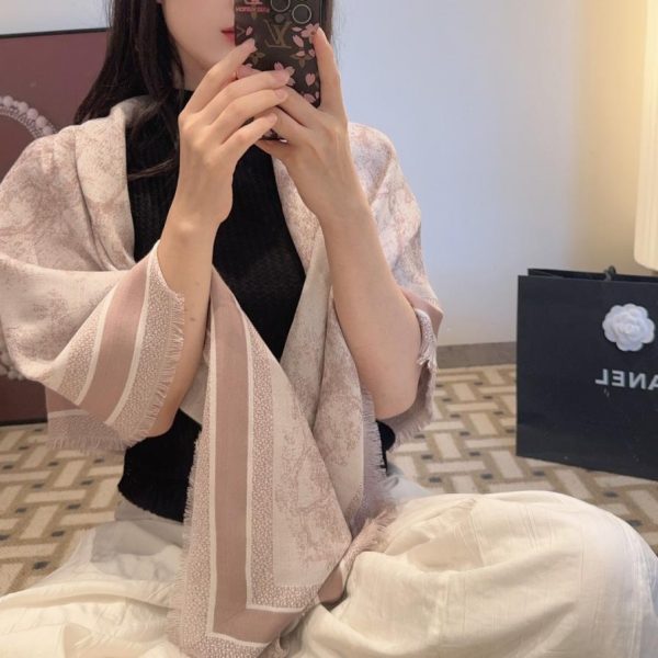 designer,replica,clothing,fake,1:1,lv,luxury,high quality Dior Toile de Jouy Print Scarf (7UA1V)