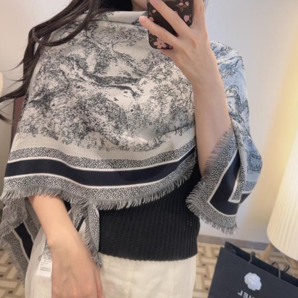 designer,replica,clothing,fake,1:1,lv,luxury,high quality Dior Toile de Jouy Print Scarf (Q7HH7)