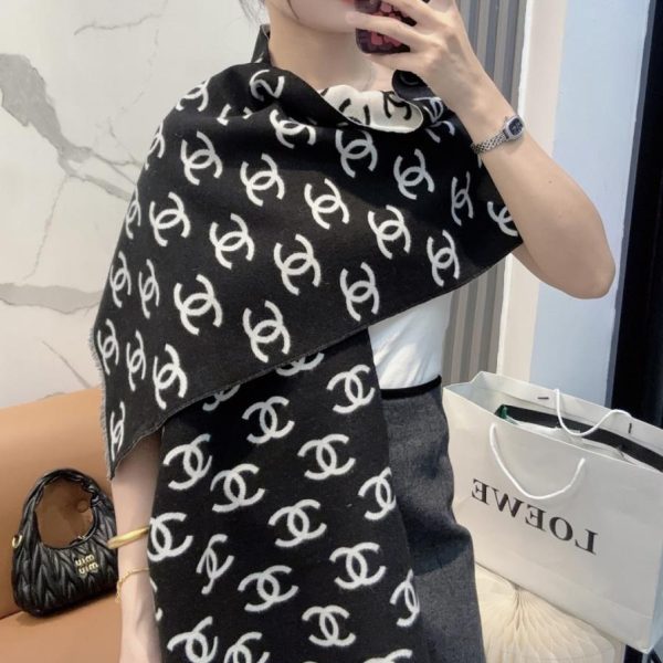 designer,replica,clothing,fake,1:1,lv,luxury,high quality Chanel’s new black scarf (KCB)
