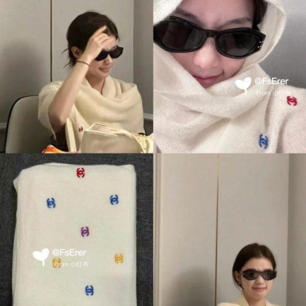 designer,replica,clothing,fake,1:1,lv,luxury,high quality Chanel sequined embroidered knitted cashmere scarf (EWVHR)