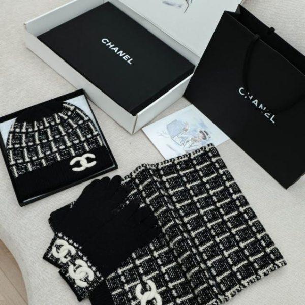 designer,replica,clothing,fake,1:1,lv,luxury,high quality Chanel velvet logo three-piece scarf set (L8YSZ)