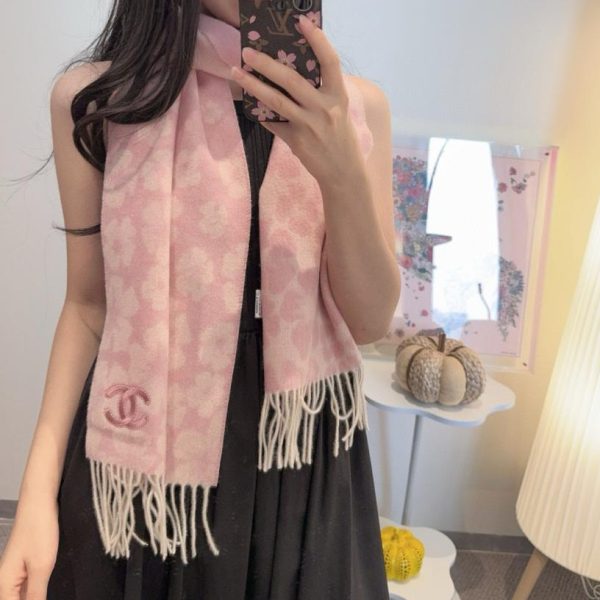 designer,replica,clothing,fake,1:1,lv,luxury,high quality CHANEL 100% Premium Cashmere Water Ripple Pattern Scarf (3T5QR)