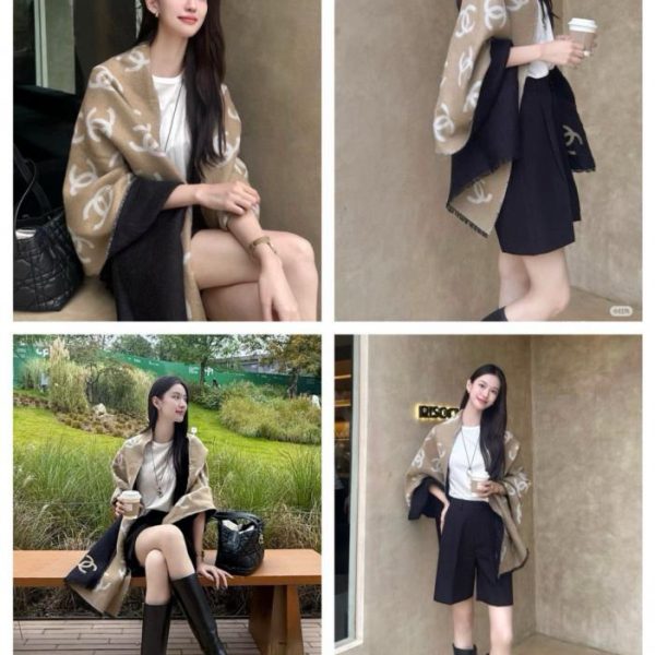 designer,replica,clothing,fake,1:1,lv,luxury,high quality Chanel’s new double-sided cashmere scarf/shawl (I5W8E)