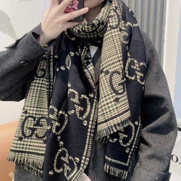 designer,replica,clothing,fake,1:1,lv,luxury,high quality GUCCI classic GG pattern wool scarf (GRD5A)