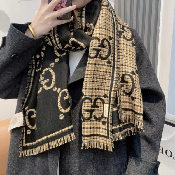 designer,replica,clothing,fake,1:1,lv,luxury,high quality GUCCI classic GG pattern wool scarf (RB4QR)