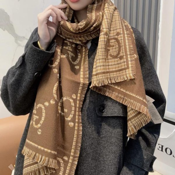 designer,replica,clothing,fake,1:1,lv,luxury,high quality GUCCI classic GG pattern wool scarf, long (3 EDHM)