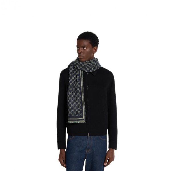 designer,replica,clothing,fake,1:1,lv,luxury,high quality GUCCI GG Wool Scarf, Mulberry Silk Soft Accessories Collection with Exquisite Piping (8853D)