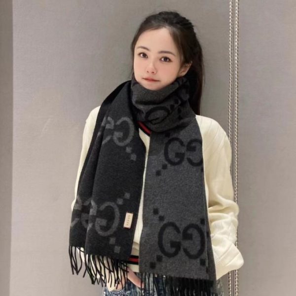 designer,replica,clothing,fake,1:1,lv,luxury,high quality GUCCI’s latest classic double G double-G jacquard tassel scarf (GQ15B)