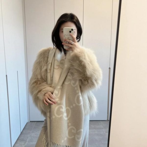 designer,replica,clothing,fake,1:1,lv,luxury,high quality GUCCI’s latest classic double G double-G jacquard tassel scarf (CIHI0)