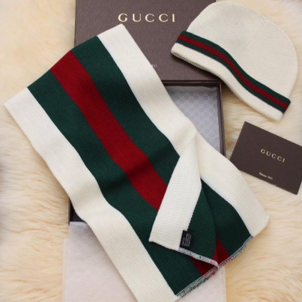 designer,replica,clothing,fake,1:1,lv,luxury,high quality RGC1606 Classic Gucci Red and Green Striped Wool Scarf and Hat Set (4Z5ZD) in 3 Colors