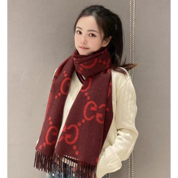 designer,replica,clothing,fake,1:1,lv,luxury,high quality GUCCI’s latest classic double G double-G jacquard tassel scarf (29Y95)