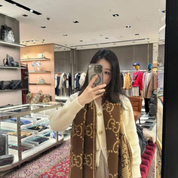 designer,replica,clothing,fake,1:1,lv,luxury,high quality Gucci-style letter wool and silk scarf (KDDQ2)