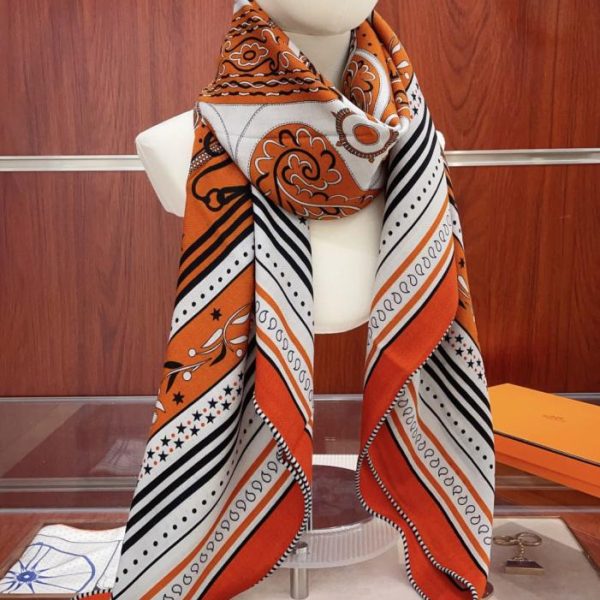designer,replica,clothing,fake,1:1,lv,luxury,high quality Hermès Amazonian Celebration Cashmere Handkerchief (V15IL)