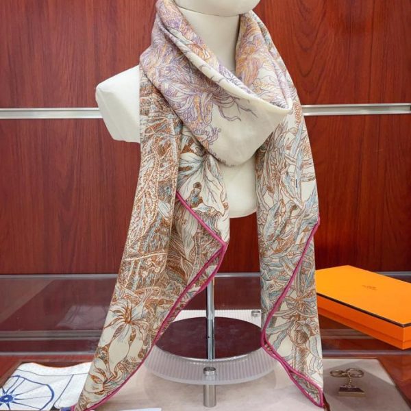 designer,replica,clothing,fake,1:1,lv,luxury,high quality Hermès Palermo Botanical Garden Cashmere Handkerchief (GJ9D5)