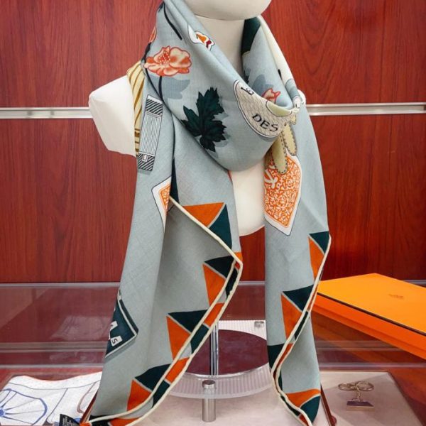 designer,replica,clothing,fake,1:1,lv,luxury,high quality Hermès Gloves Time Cashmere Handkerchief (01EB0)