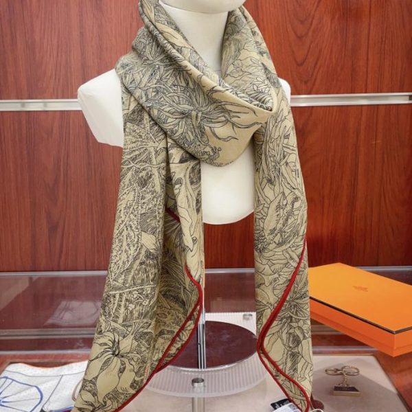 designer,replica,clothing,fake,1:1,lv,luxury,high quality Hermès Palermo Botanical Garden Cashmere Handkerchief (E0EII)