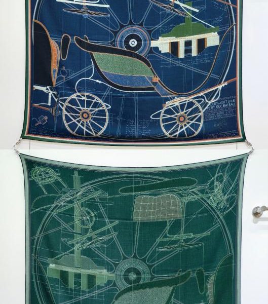 designer,replica,clothing,fake,1:1,lv,luxury,high quality RHMS 93 Double-sided, two-tone cashmere silk Hermès “Little Carriage” (870EA)
