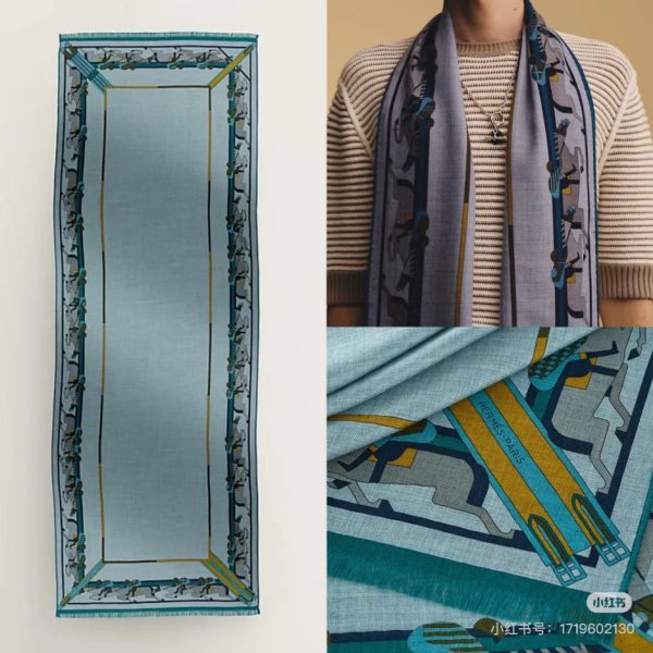 designer,replica,clothing,fake,1:1,lv,luxury,high quality Hermes velvet long scarf, high-end reversible color (R1HL1)