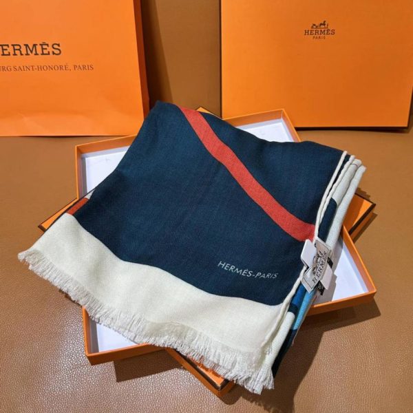 designer,replica,clothing,fake,1:1,lv,luxury,high quality Hermes Reversible Top Depart Rectangular Silk Cashmere Scarf (1ZLHQ)