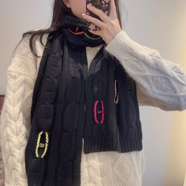 designer,replica,clothing,fake,1:1,lv,luxury,high quality Hermès Classic Pig Nose Cable Knit Scarf, Classic Style (M6LY9)