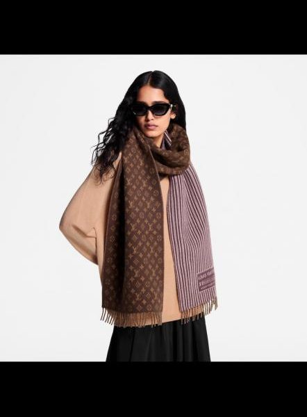 designer,replica,clothing,fake,1:1,lv,luxury,high quality LV My Neverfull Scarf, made of soft, warm plush blend, featuring the classic Monogram pattern (5S85F)