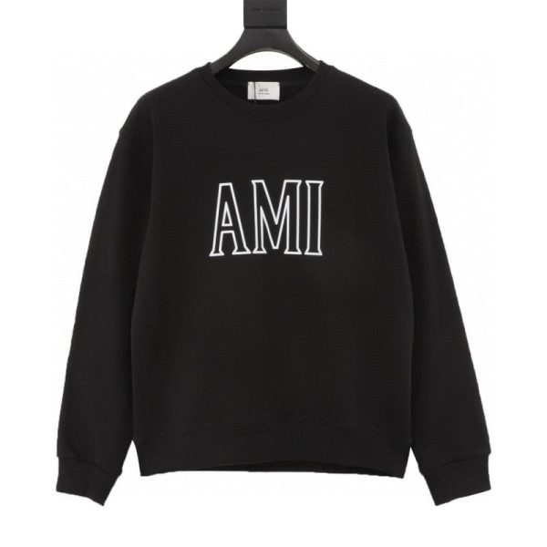 designer,replica,clothing,fake,1:1,lv,luxury,high quality Ami Paris Crew Neck Sweatshirt with Cutout Lettering (EA2A)
