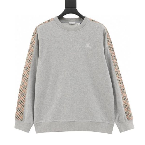 designer,replica,clothing,fake,1:1,lv,luxury,high quality Burberry crewneck sweatshirt with side quilted webbing (727C)